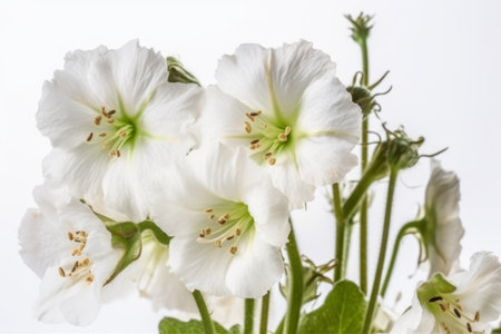 Beautiful white flowers on a white background. Close-up.の素材