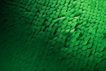 Green snake skin texture background. 3d rendering, 3d illustration.の素材