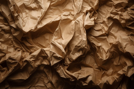 Crumpled brown paper background. Texture of crumpled paper.の素材
