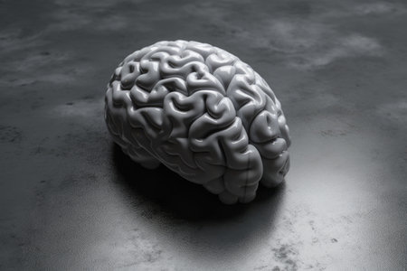Human brain on a dark background. 3D illustration. 3D rendering.の素材