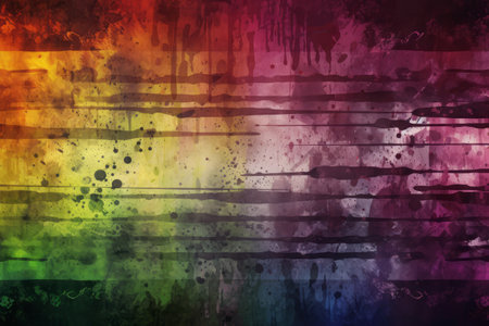 abstract colorful background with grunge stripes and paint splashes textureの素材