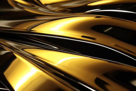 3d render of abstract metallic background with some smooth lines in itの素材