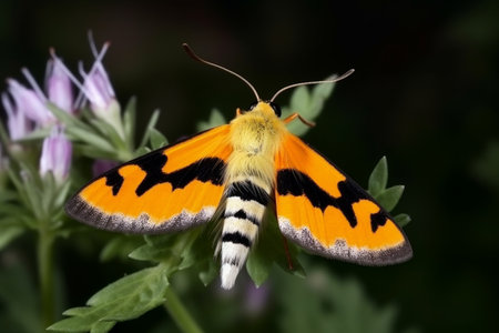 Butterfly on a flower in the garden. Macro photography.の素材