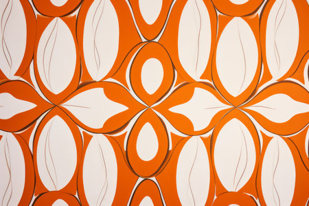 Orange and white abstract pattern. 3d rendering. Computer digital drawing.の素材