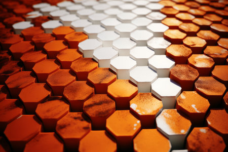 Abstract hexagon background. 3d rendering, 3d illustration.の素材