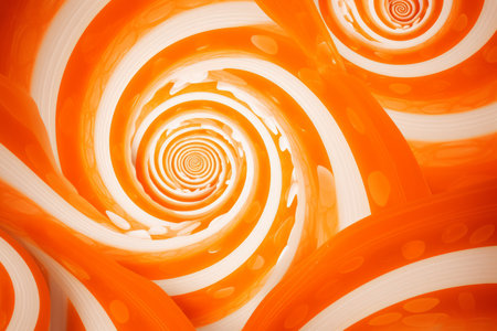 Abstract orange spiral background. 3d rendering, 3d illustration.の素材