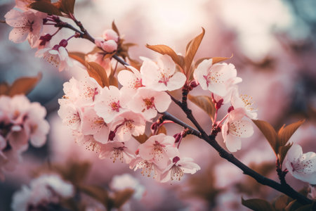 Beautiful cherry blossom in spring time - vintage effect style picturesの素材
