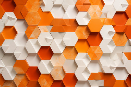 Abstract geometric background of hexagons. 3d rendering, 3d illustration.の素材