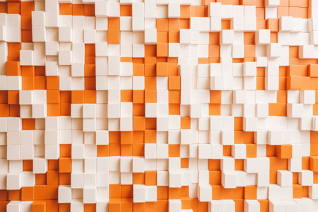 Abstract geometric background of cubes. 3d rendering, 3d illustration.の素材