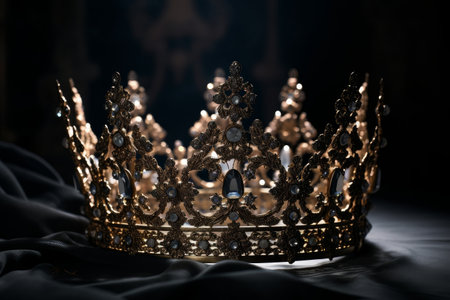 low key image of beautiful queen/king crown. Medieval period conceptの素材