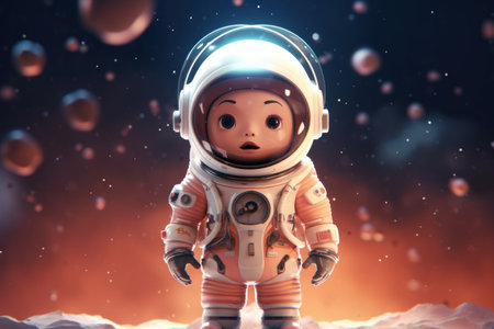 astronaut in the space. 3d rendering. Computer digital drawing.の素材