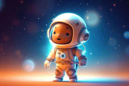 Astronaut in space. 3D rendering, 3d illustration.の素材