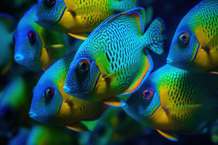 Colorful tropical fish in the sea aquarium. Underwater world.の素材