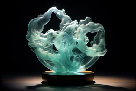 Smoke in water on a black background. 3d rendering.の素材