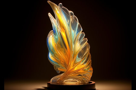 Colorful glass on a black background. 3d rendering, 3d illustration.の素材