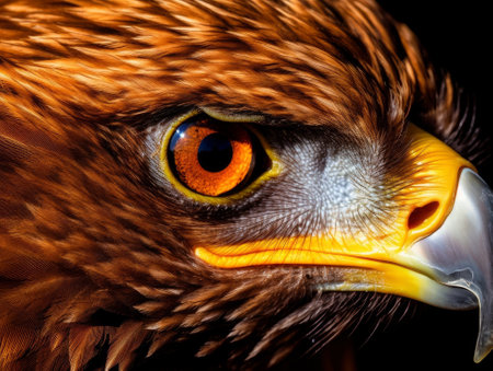 Close-up portrait of a golden eagle (Aquila chrysaetos)の素材