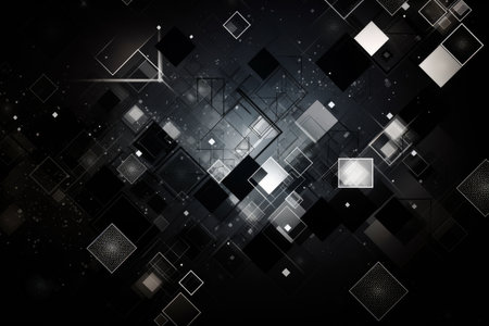 Abstract black and white technology background. Vector illustration. Cover design template.の素材