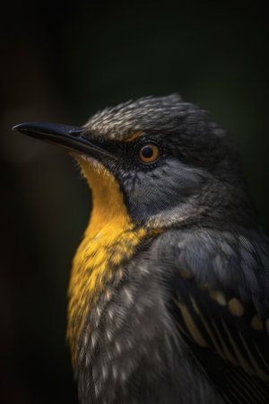 Close up of a yellow-bellied starling (Ficedula hypoleuca)の素材