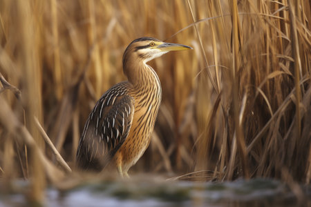 Purple Heron (Ardeola purpurea) in winterの素材