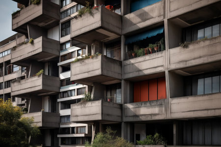Modern apartment buildings in the city of Barcelona, Catalonia, Spain.の素材