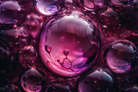 Colorful abstract background of oil drops in water. Macro shot.の素材