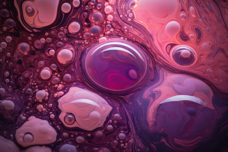 abstract colorful background with oil bubbles. 3d rendering - illustrationの素材