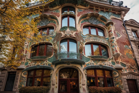 Facade of a house in the center of Budapest, Hungaryの素材