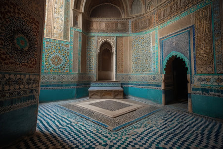 Interior of the Madrasah in Samarkand, Uzbekistanの素材