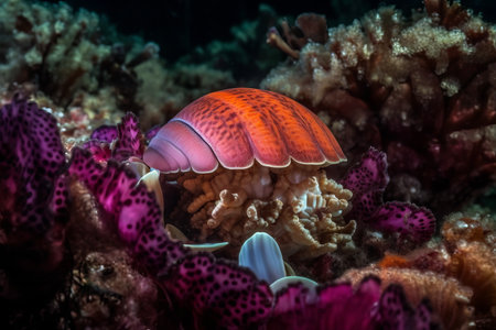 Beautiful jellyfish on a coral reef in the Red Sea.の素材