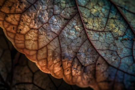 Autumn leaf close up. Natural background. Shallow depth of field.の素材