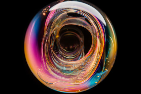 abstract fractal on a black background a computer-generated 2D illustrationの素材