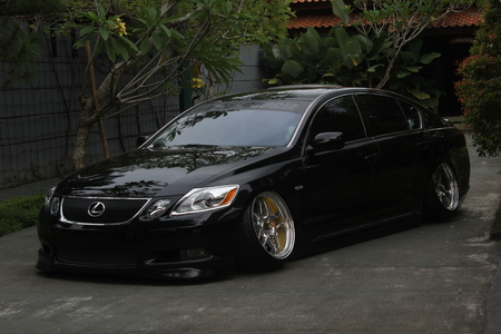 Stanced Lexus GS300 at Bilik Kayu Heritage Restaurant, Yogyakarta, Indonesiaのeditorial素材