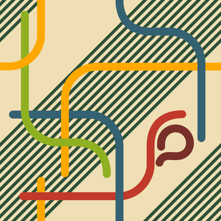 Retro Lines Seamless Patternのイラスト素材