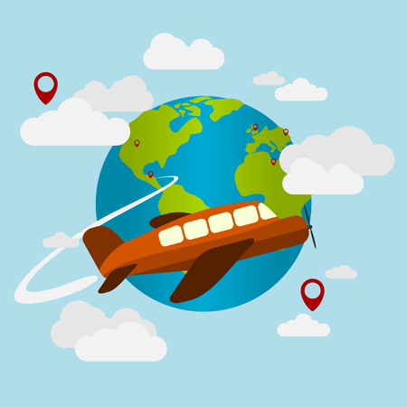 Airplane Travelのイラスト素材