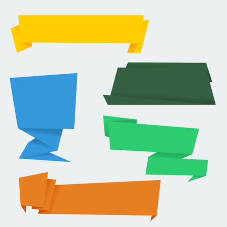 Editable Origami Style Banners Text Backgroundのイラスト素材