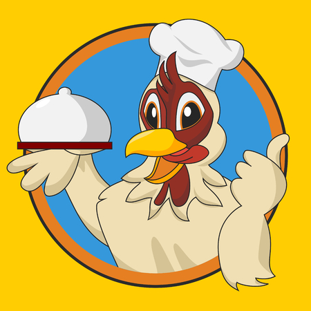Chicken Chef Character | Editable vector illustrationのイラスト素材