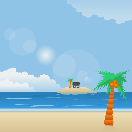 Summer Beach | Editable vector illustrationのイラスト素材