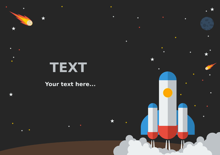 Space Background | Editable vector illustration in flat styleのイラスト素材