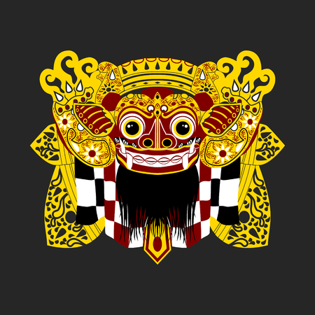 Balinese Barong | Editable vector illustrationのイラスト素材