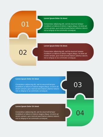 Editable Puzzle Infographic Vector Templateのイラスト素材