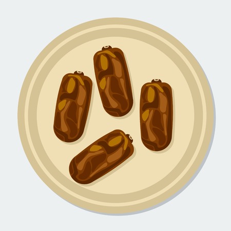 Editable Dates Fruit for Ramadan Iftar Party Vector Illustrationのイラスト素材