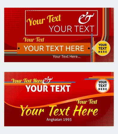 Editable Red Banner Templates for Text Backgroundのイラスト素材