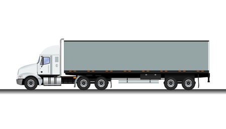Editable Trailer Truck Vector Illustrationのイラスト素材