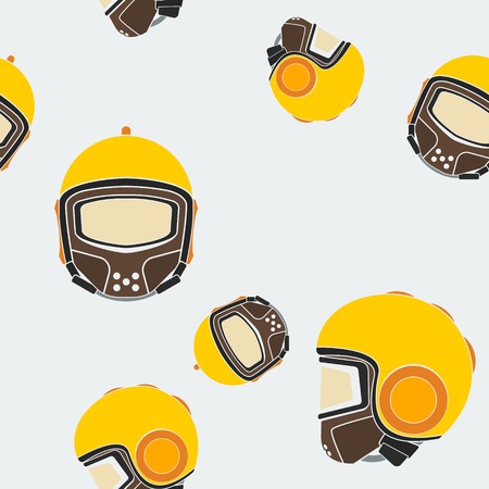 Editable Helmet Vector Illustration Seamless Patternのイラスト素材
