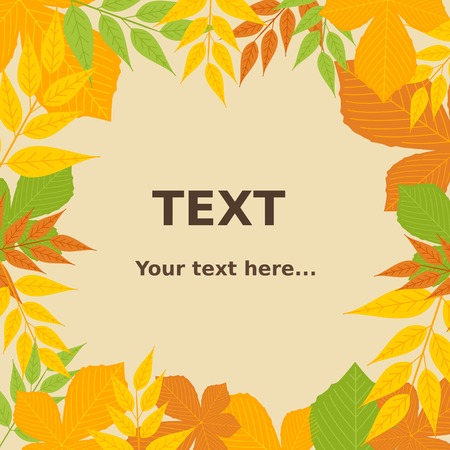 Editable Autumn Leaves Vector Illustration for Text Background.のイラスト素材