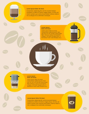 Editable Coffee Related Vector Infographicのイラスト素材