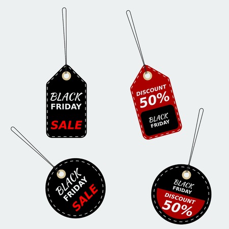 Editable Discount Tags, Vector Illustration for Black Friday Saleのイラスト素材