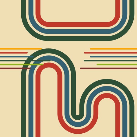 Editable Retro Lines Vector Seamless Patternのイラスト素材
