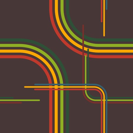 Editable Retro Lines Vector Seamless Patternのイラスト素材