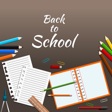 Editable Back to School Vector Illustration for Text Backgroundのイラスト素材